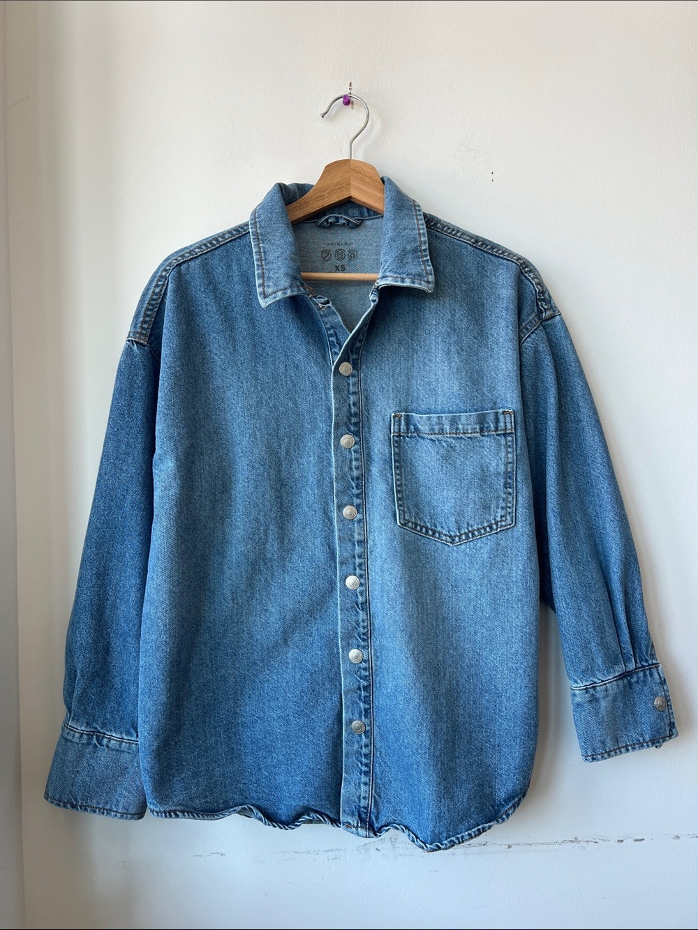 Primark Light Blue Denim Button-Up Shirt